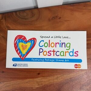 Spread a Little Love Coloring Postcards Featuring Postage Stamp Art USPS